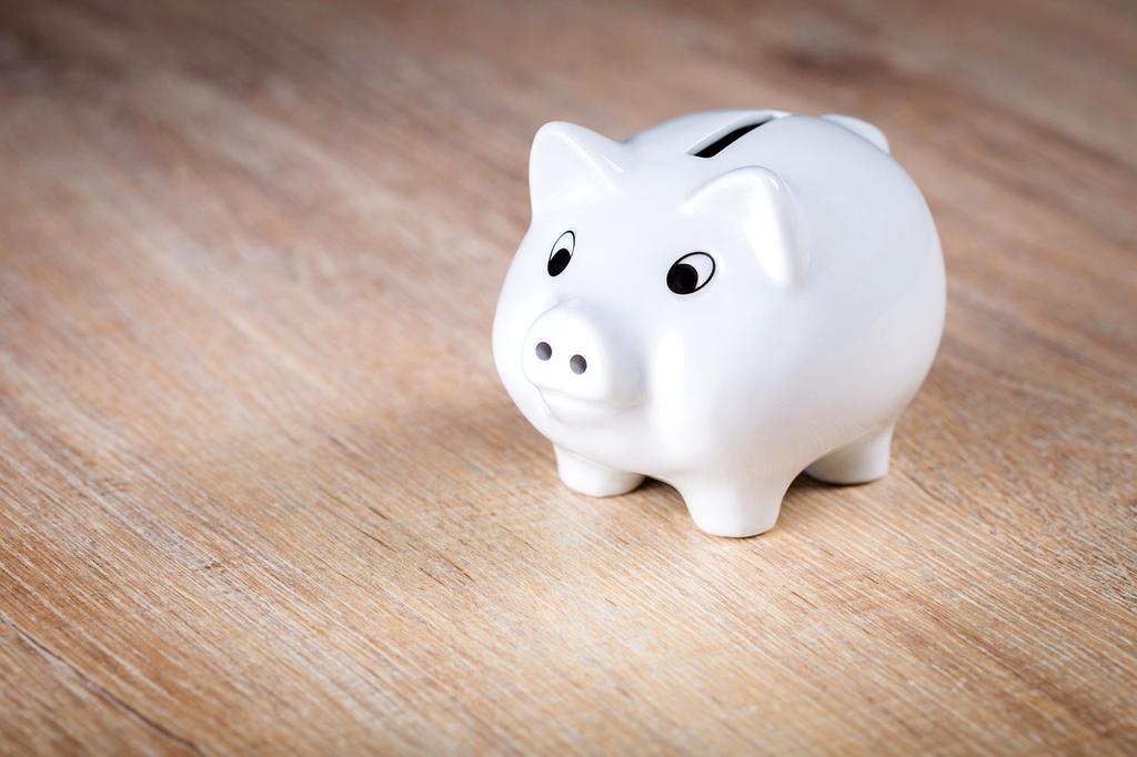 Piggy bank and coins representing savings